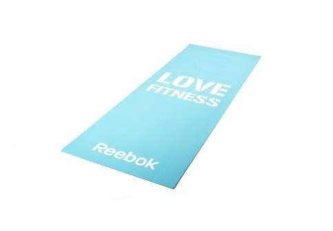 Тренировочный коврик  для фитнеса тонкий Love (голубой) Арт. RAMT-11024BLL
